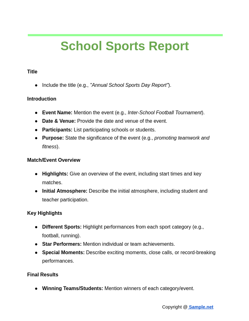 Looking for the best report on sports day format? Use this simple and clear structure today.