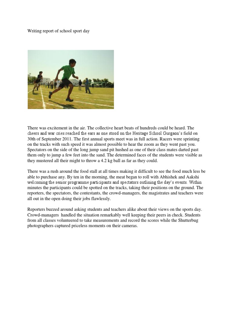 Looking for the best report on sports day format? Use this simple and clear structure today.